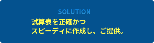 [Solution]試算表を正確かつスピーディに作成し、ご提供。